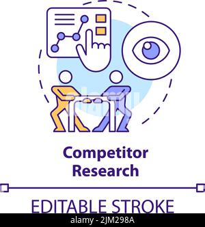 Competitor research concept icon Stock Vector