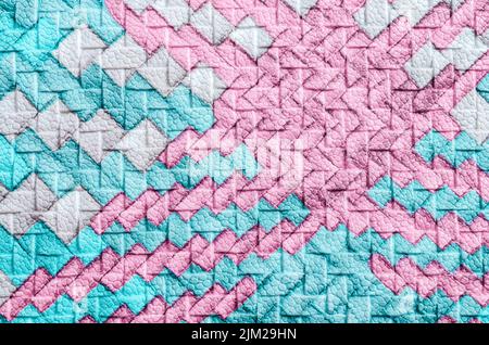 Abstract colorful of imitation leather weave texture as background. Stock Photo