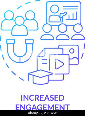 Increased engagement blue gradient concept icon Stock Vector