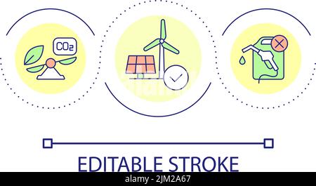 Sustainable energy sources loop concept icon Stock Vector