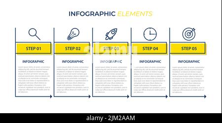 a sample of five options infographic elements with editable text - great for presentations Stock Vector