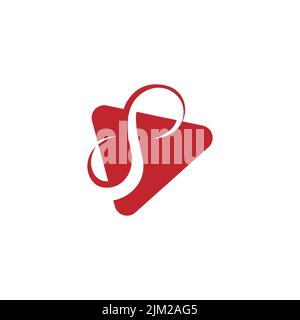 Abstract infinity play icon button logo vector template. Play button icon with infinity isolated on white background Stock Vector