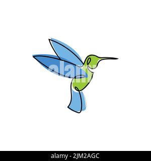 Abstract humming bird illustration vector design template. Hummingbird Logo Color Light Background Vector Design Stock Vector