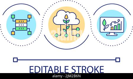Software for agribusiness loop concept icon Stock Vector