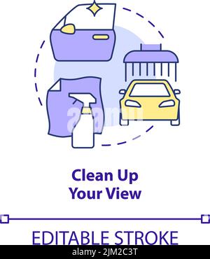 Clean up your view concept icon Stock Vector