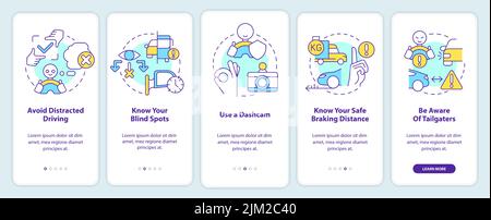 Driving safety rules for commercial drivers blue onboarding mobile app ...