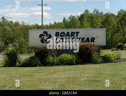 haileybury: ontario  canada - august 2 2022: boart longyear drilling sign at their office in haileybury, ontario Stock Photo