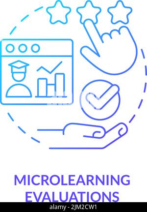 Microlearning evaluations blue gradient concept icon Stock Vector