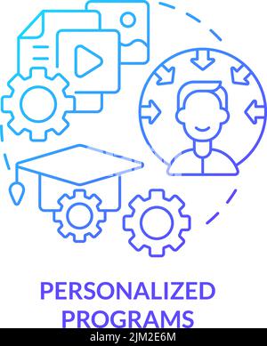 Personalized programs blue gradient concept icon Stock Vector