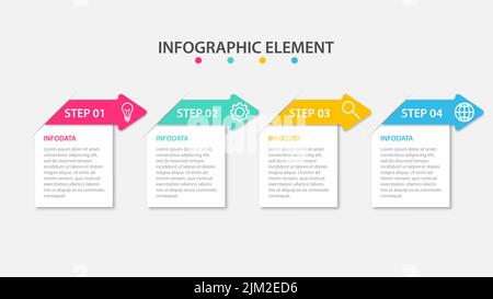 an infographic template with four steps - great for presentations Stock Vector