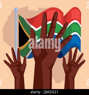 happy heritage day with hands Stock Vector