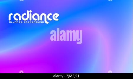 Abstract magenta and azure radiance blurred background with color transitions. Multicolor neon vector graphic pattern Stock Vector