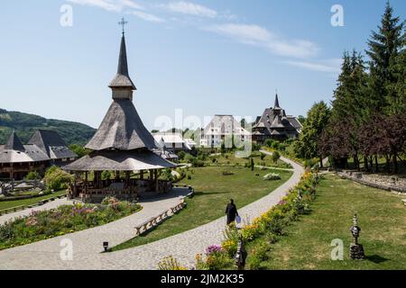 Romania, Maramures, Barsana,  Wooden churches at Barsana Monastery Stock Photo