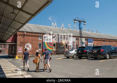 North Adams, Massachusetts, US-July 20, 2022: Massachusetts Museum of Contemporary Art known familiarly as Mass MOCA is a famous museum located in a c Stock Photo