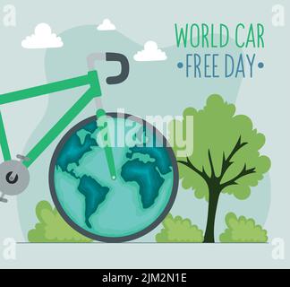 car free day lettering postcard Stock Vector Image & Art - Alamy