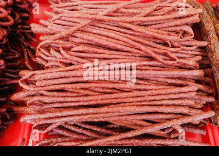 Romania, Transylvania, Transfagarasan road, bear salami Stock Photo