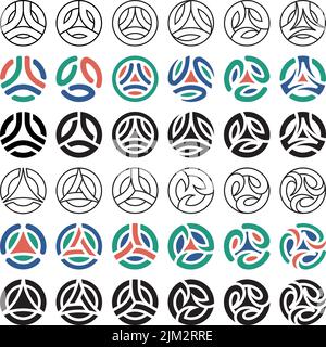 Logo Template. Set of Triangle Logo Templates. Vector Illustration Stock Vector