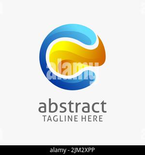Round abstract logo design Stock Vector
