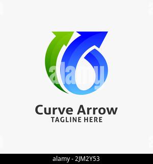 Curved arrow logo design Stock Vector
