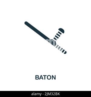 Baton icon. Monochrome simple line Protest icon for templates, web design and infographics Stock Vector