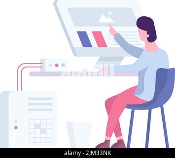 Backend Development on Computer. Working Programmer Sit on Chair with ...