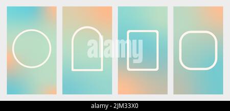 Holographic gradient story pastel abstract vector Stock Vector Image ...