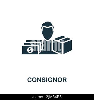 Consignor icon. Monochrome simple line Shipping icon for templates, web design and infographics Stock Vector