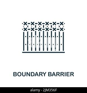 Boundary Barrier icon. Monochrome simple line Protest icon for templates, web design and infographics Stock Vector