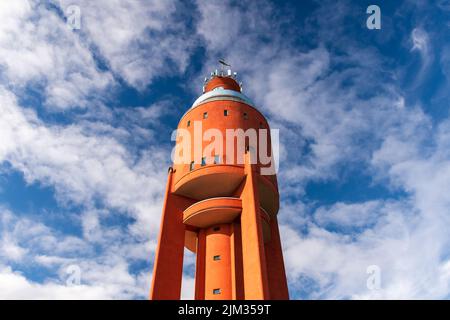 Hanko water tower, the famous landmark in Southern Finland in summer. Low-angle view Stock Photo