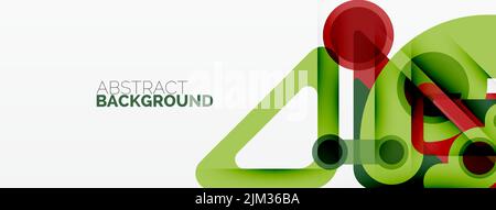 Geometric primitives. Lines, circles abstract background Stock Vector