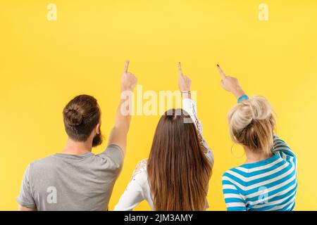 advertisement copy space people point finger Stock Photo