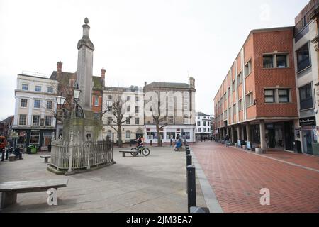 Views of Market Place in Reading, Berkshire in the UK Stock Photo