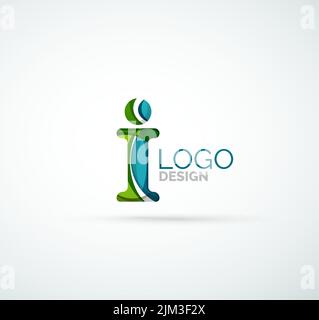 Vector alphabet letter logo. Created with transparent colorful overlapping geometric shapes, waves and flowing shapes Stock Vector