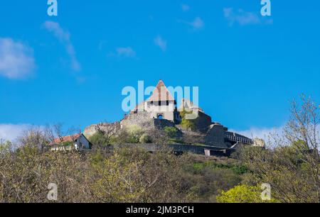 The castle was built by King Bela IV in the 13th century, after the invasion of the Tartars, from his wife's dowry Stock Photo