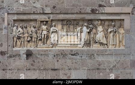 Architectural details at the Cathedral of the Assumption of the Blessed Virgin Mary and St. Adalbert in Esztergom city - Hungary Stock Photo