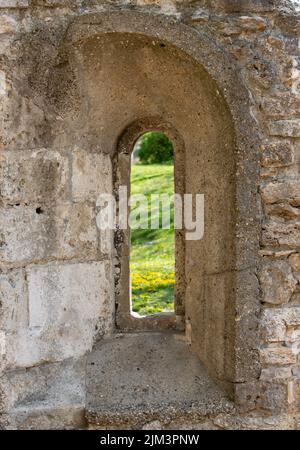 A vertical of the ruins of the Dominican monastery on Margaret Island in Budapest, Hungary Stock Photo