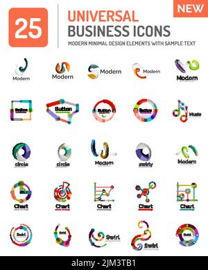 Vector set of various new universal business logos Stock Vector