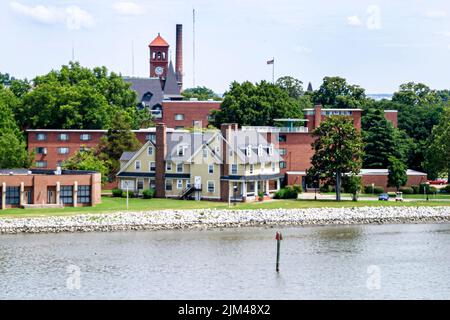 Virginia Hampton University Tidewater Area,historic campus buildings,historically Black colleges universities HBCU,college school Black Blacks African Stock Photo