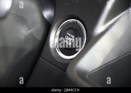 A closeup shot of an engine bottom for start and stop Stock Photo