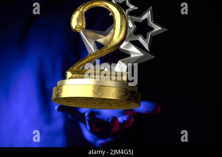 A closeup of illustrated number 1 near a hand Stock Photo - Alamy
