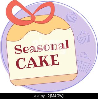 Seasonal bakery, pastry products, label or tag Stock Vector