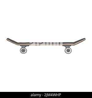 Vector hand drawn doodle sketch colored skateboard isolated on white background Stock Vector