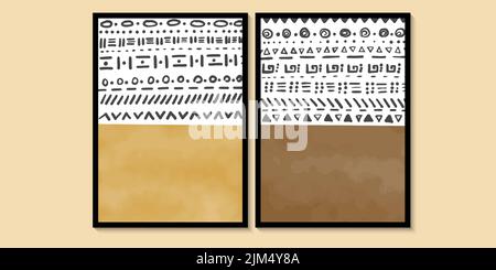 Abstract black and white ethnic pattern. Can be used for textile, wallpaper, poster, wrapping paper, greeting card backdrop, print. Stock Vector