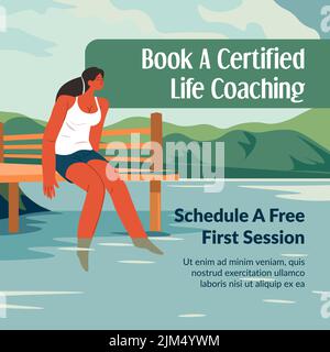 Book certified life coaching, schedule session Stock Vector