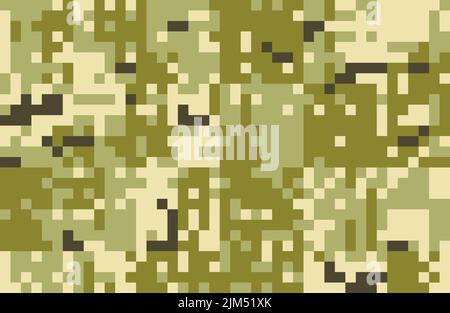 Seamless modern army camouflage NDU pixel texture. Abstract vector camo background looks like Armed Forces of Ukraine AFU colors. Geometric pattern wr Stock Vector