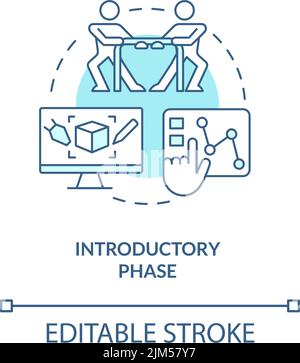 Introductory phase turquoise concept icon Stock Vector