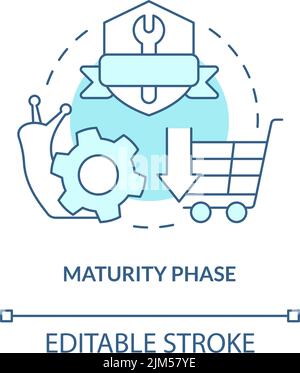 Maturity phase turquoise concept icon Stock Vector