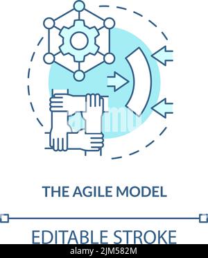 Agile model turquoise concept icon Stock Vector