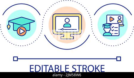 Remote learning loop concept icon Stock Vector