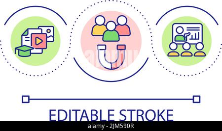 Increasing students engagement loop concept icon Stock Vector